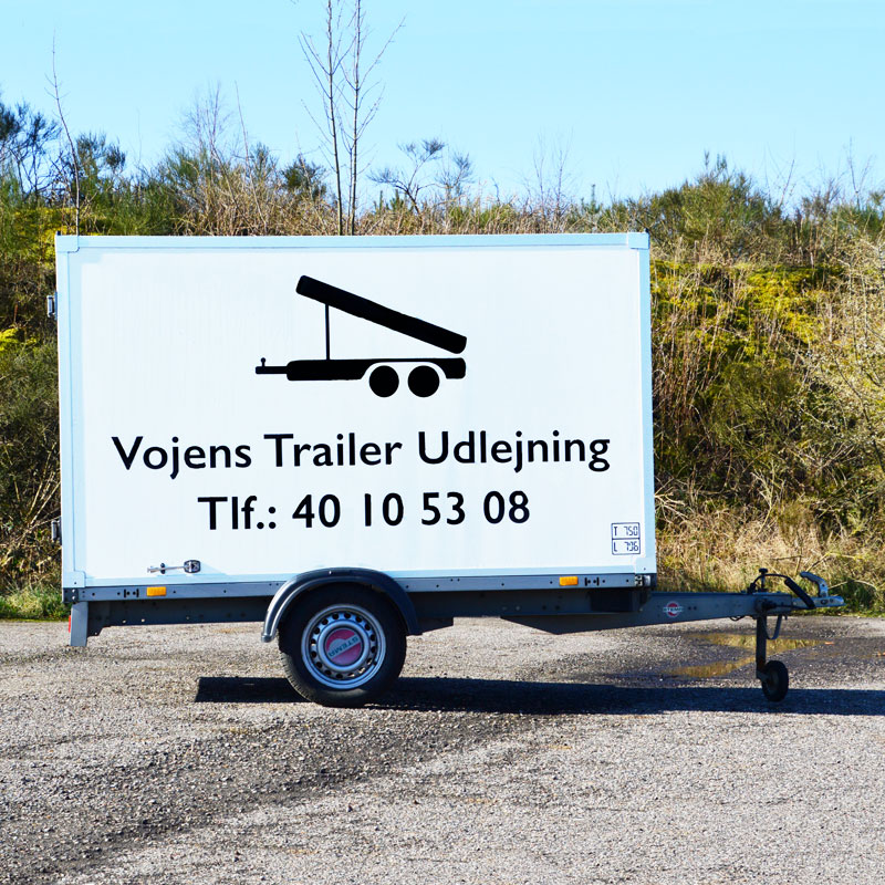 Flytte trailer - lille boks til udlejning ved Vojens trailerudlejning